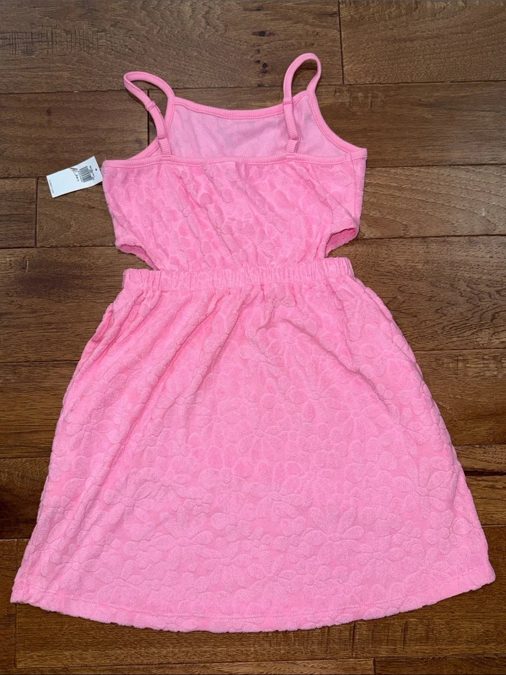 Girls Old Navy Sleeveless Terry Side-Cutout Floral Pink Dress - Size S (6/7)
